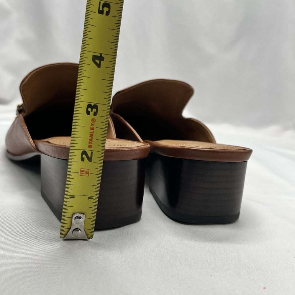 Patricia Nash Tilly Leather Mules New With Box Size 10 Chain horse bit detail - Picture 13 of 14
